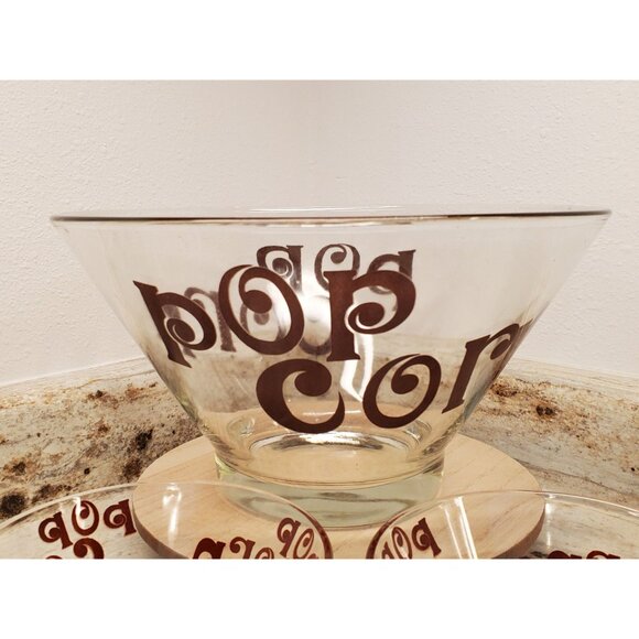 Popcorn Serving Bowls, Wheaton Glass Bowls, 1 Serving Bowl & 2 Individual Bowls - Picture 3 of 8